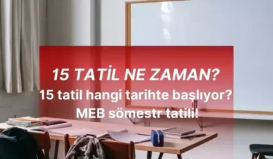 15 TATİL NE ZAMAN? 15 tatil hangi tarihte başlıyor? MEB sömestr tatili!