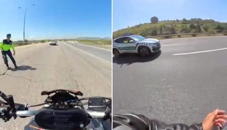 Dur ihtarına uymayan motosikletlinin pişkinliği pes dedirtti